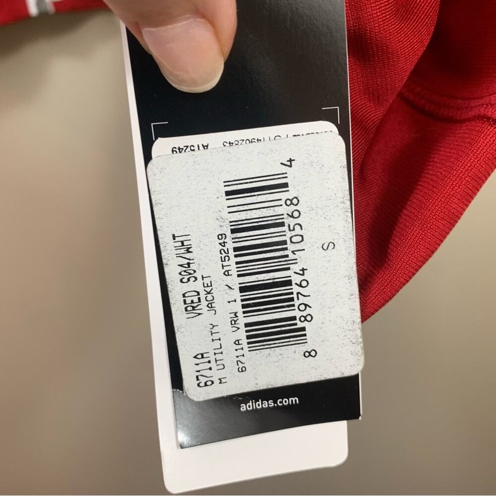 Adidas Utility Zip-up Red/White Jacket - Picture 3 of 9